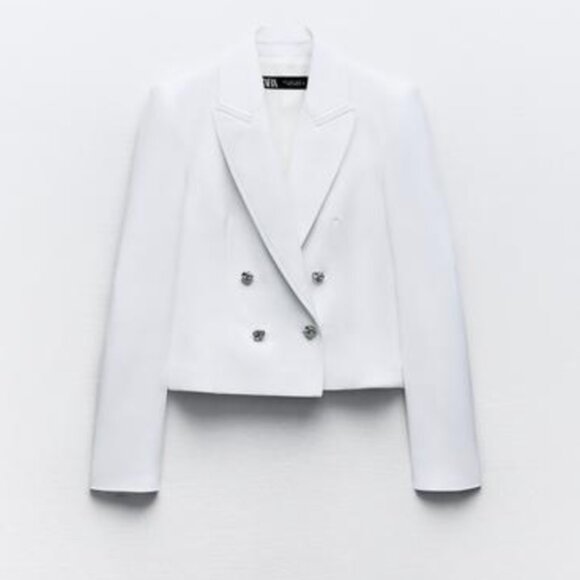 Zara White Double-Breasted Women's JacketRef 2778/498 NWT - Picture 1 of 3